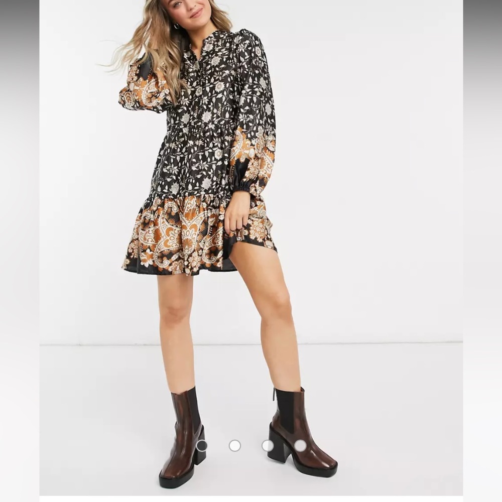 ASOS mini floral smock dress US size 8